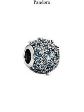 Pandora Teal Pav?? Daisy Flower Charm NEW